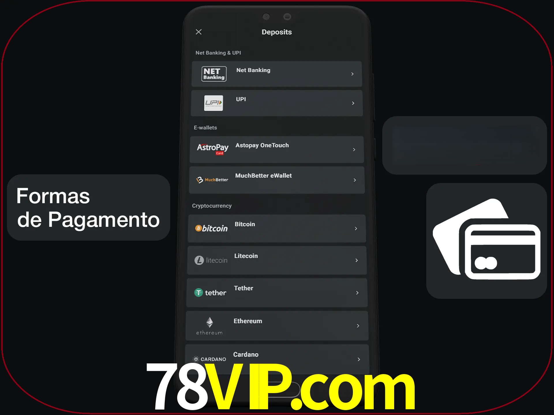 Escolha a forma de pagamento de sua preferência.